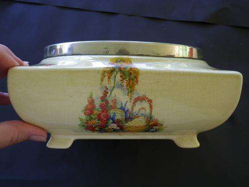 Antique "L&Sons Ltd, Hanley England" bowl with EPNS rim