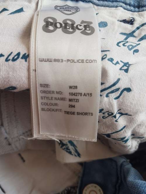 Men's Branded "Police" Denim Shorts / Size: 28