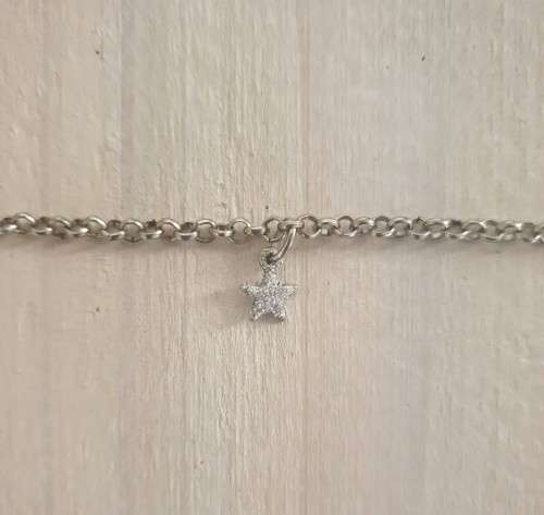 Dainty Ankle Bracelet / Anklet with Glitter Star Charm