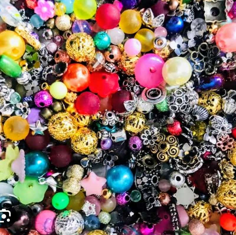 Bundle of mixed beads & findings for jewellery making Includes 150 items