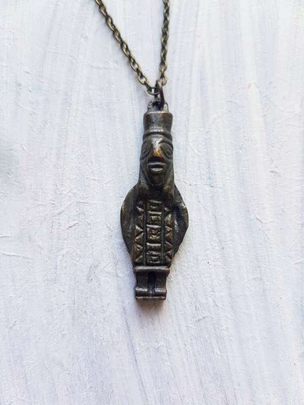 Bronze fashion necklace with unique pendant - the pendant has a tribal / native American vibe