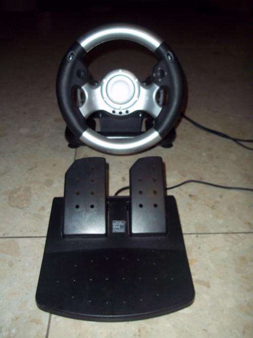 PS2 or PC steering wheel & pedals - bargain price!!!!