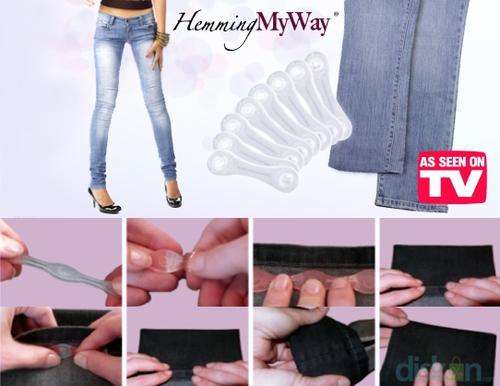 Hemming My Way Hem Straps (removable & reusable) make your jeans work with every shoe in your closet
