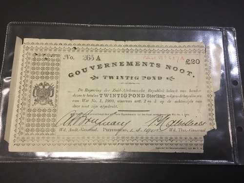 1907 ZAR Twintig Pond Bank note **RARE**