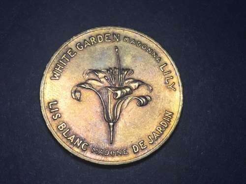 || 1867 Canadian Token- Quebec- White Garden Madonna Lily ||