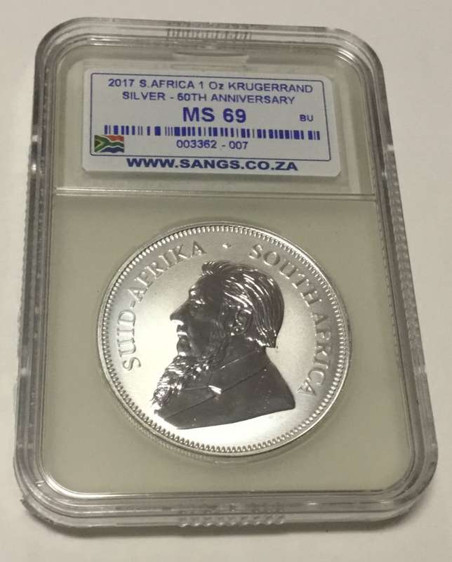 2017 Silver 1oz Krugerrand   !!50th Anniversary!!  * Graded MS69 *