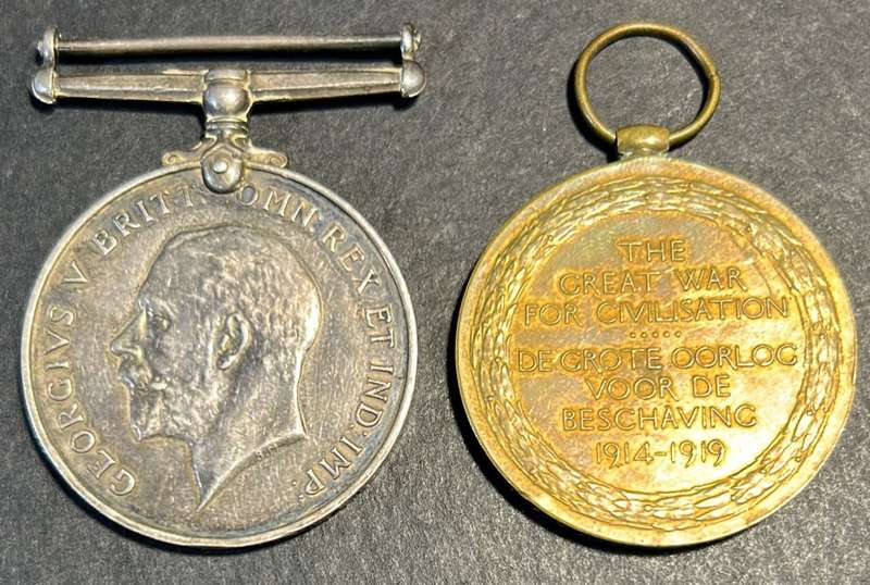 Full Size World War One War Medal/Victory Medal Pair to:Pte S.E Dodds 11th S.A.I