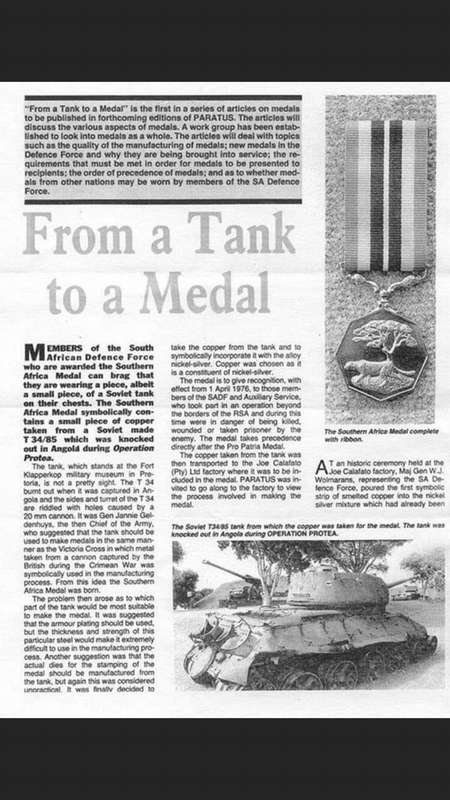 SADF - Southern Africa Medal Lot made from a Captured Tank - See article