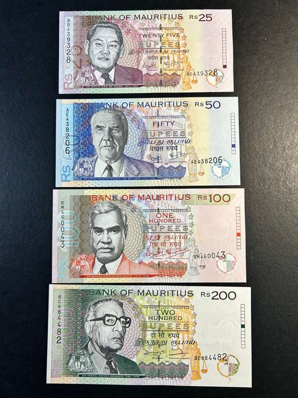 Mauritius set. From 20 to 200