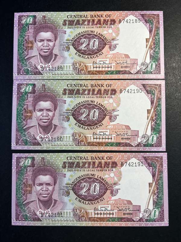 Swaziland 20 Emalangeni 1986 x 3