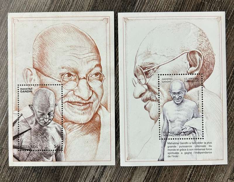 2 x Gandhi stamps