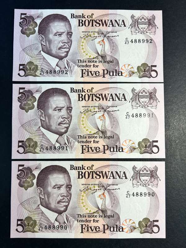 Botswana 5 Pula x 3