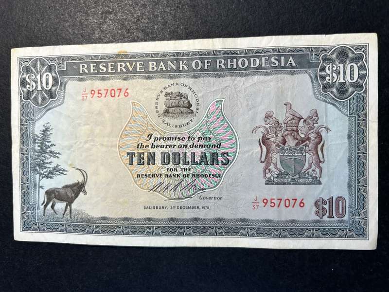 Rhodesia $10 note