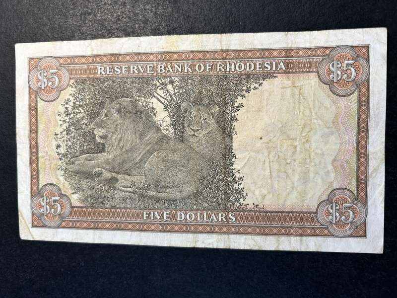 Rhodesia $5 note