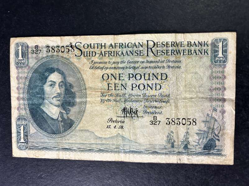 MH de Kock 1 Pound note.