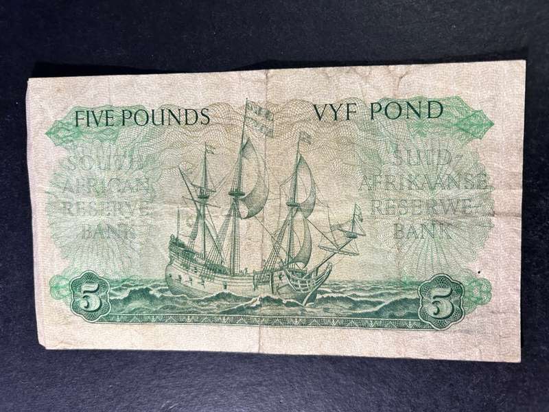 MH de Kock 5 Pounds note.