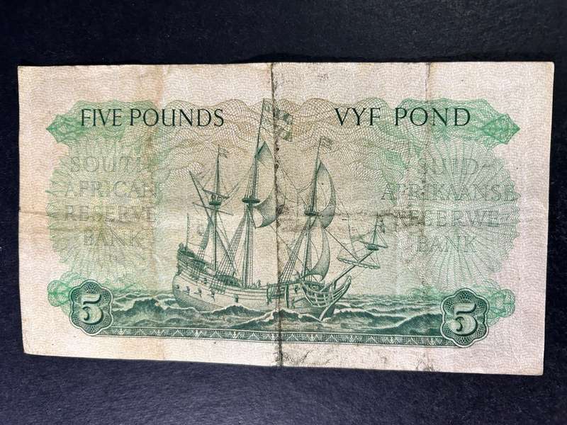 MH de Kock 5 Pounds note.