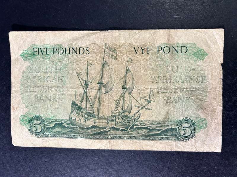MH de Kock 5 Pounds note.