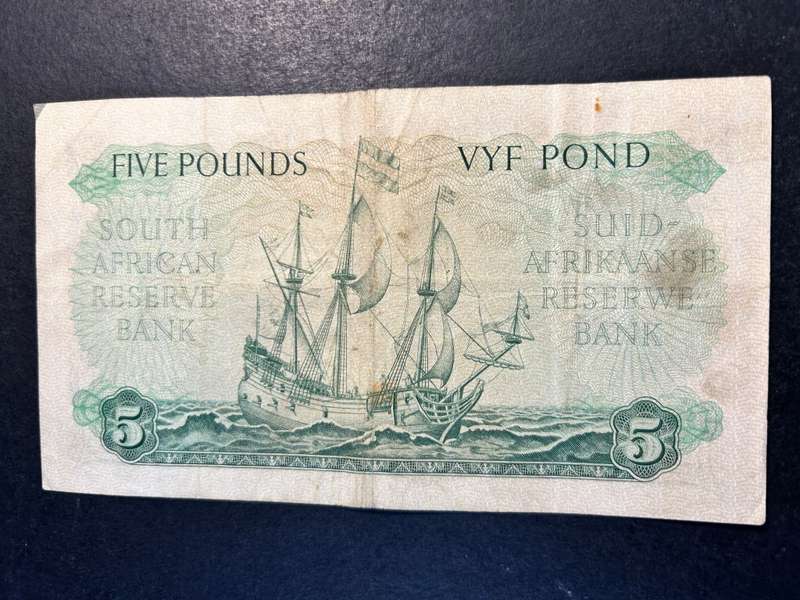 MH de Kock 5 Pound note. 1956