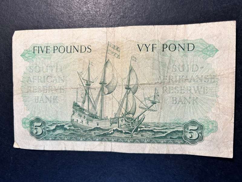 MH de Kock 5 Pound note. 1955