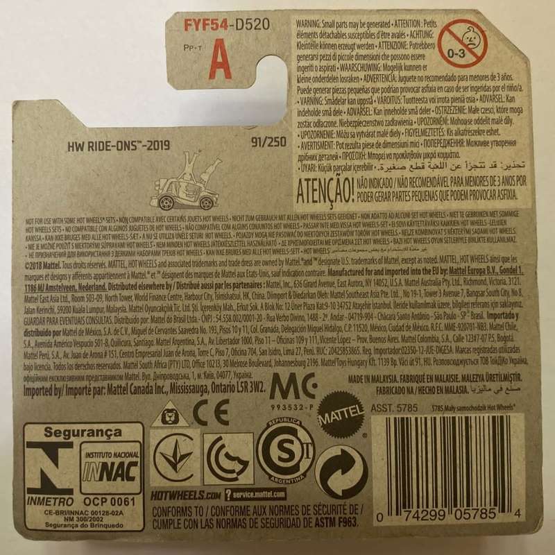 Hotwheels Diecast on Card:2019 Ride Ons