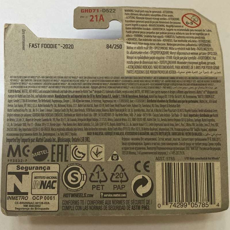 Hotwheels Diecast on Card:2020 Fast Foodie