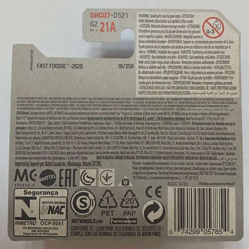 Hotwheels Diecast on Card:2020 Fast Foodie