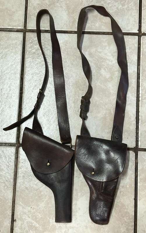 Pair of Leather Gun Holders with Straps