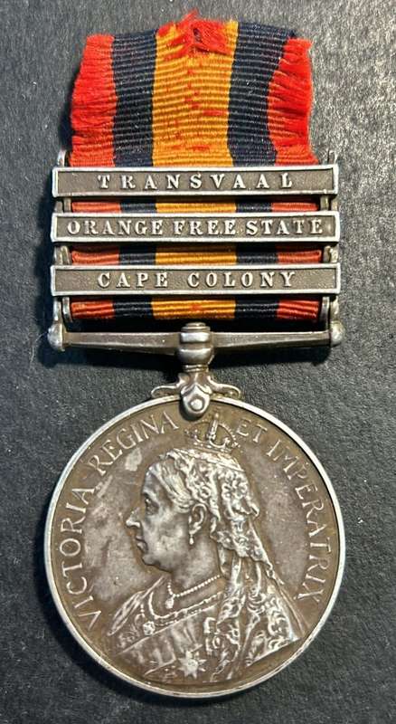 Full Size Queen South Africa Medal (QSA) To: Q.M Serjt A Burrows C.M.S.C
