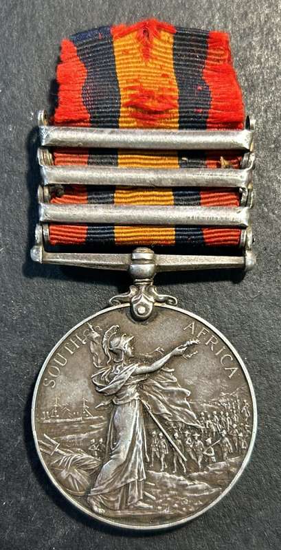 Full Size Queen South Africa Medal (QSA) To: Q.M Serjt A Burrows C.M.S.C