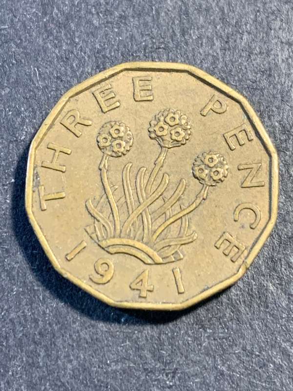 Collection of British 3 pence coins