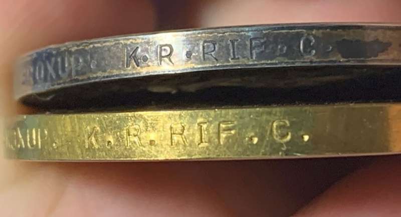 Full Size World War One Pair to:PTE H.Broxup K.R.RIF.C