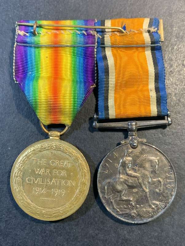 Full Size World War One Pair to:E.Miller ORD R.N.V.R