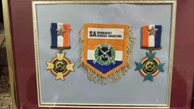 SADF - Full Size Service Shooting Medals - Framed