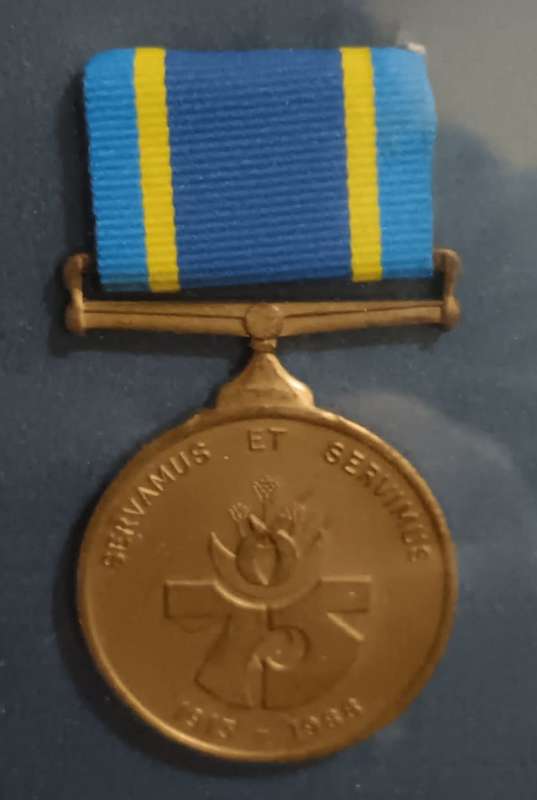 SADF - Collection of WW2 and SA Medals with Badges Framed