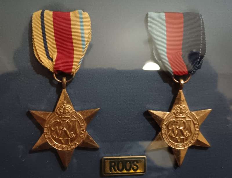 SADF - Collection of WW2 and SA Medals with Badges Framed