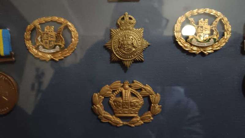 SADF - Collection of WW2 and SA Medals with Badges Framed