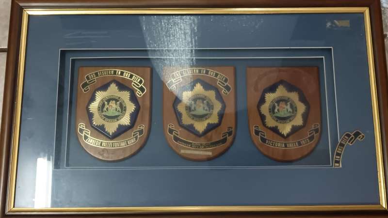 SADF - 3 SA Plaques Framed - Rhodesia Connection