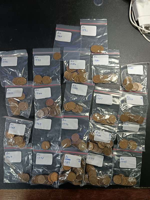 Lot of 1 cent coins