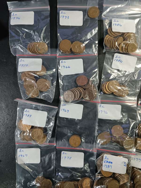 Lot of 1 cent coins