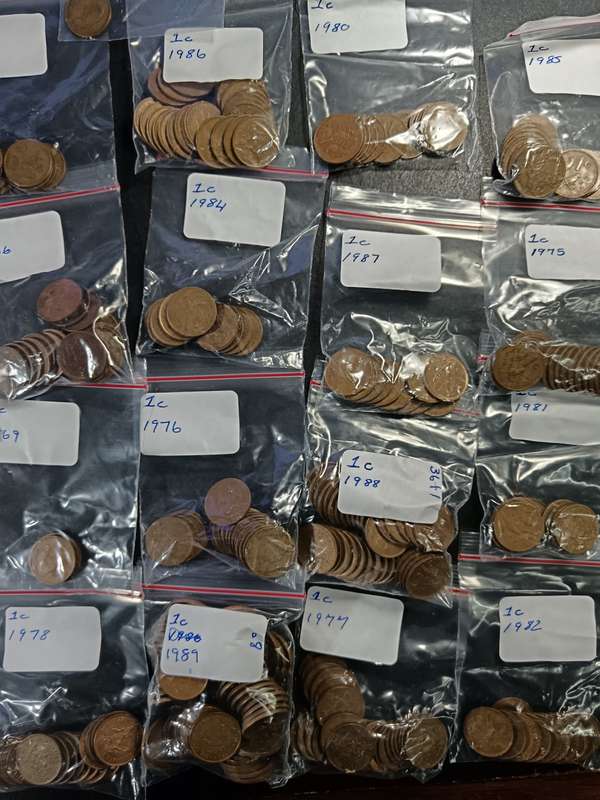 Lot of 1 cent coins