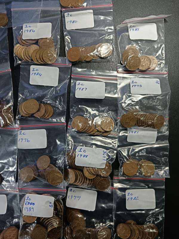 Lot of 1 cent coins