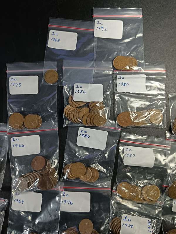 Lot of 1 cent coins
