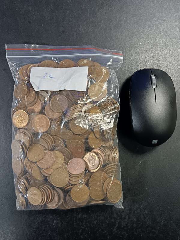 Lot of 2 cent coins