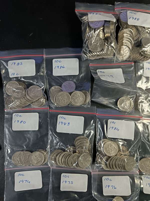 Lot of 10 cent coins