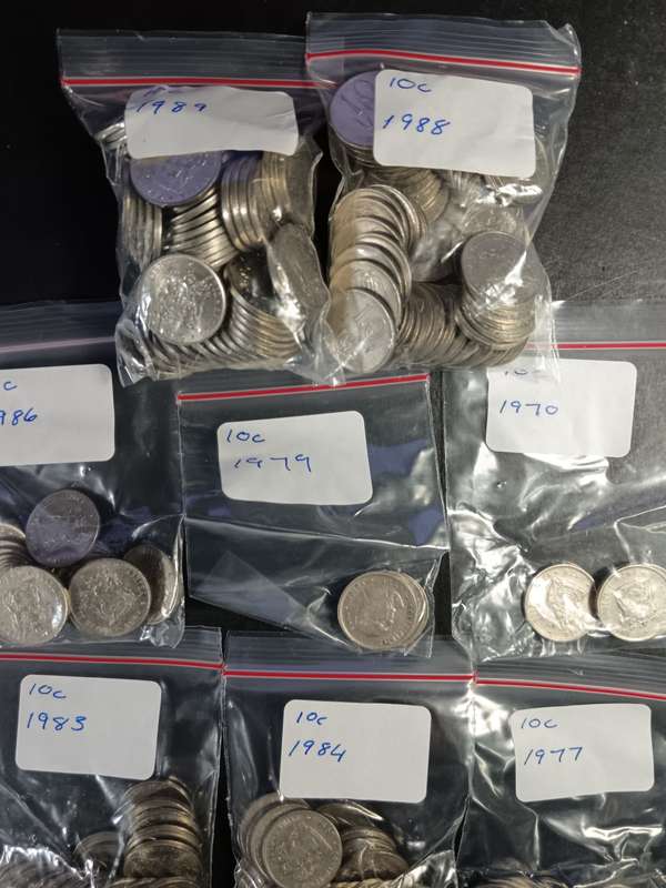 Lot of 10 cent coins