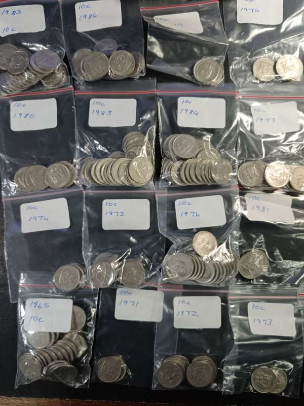 Lot of 10 cent coins