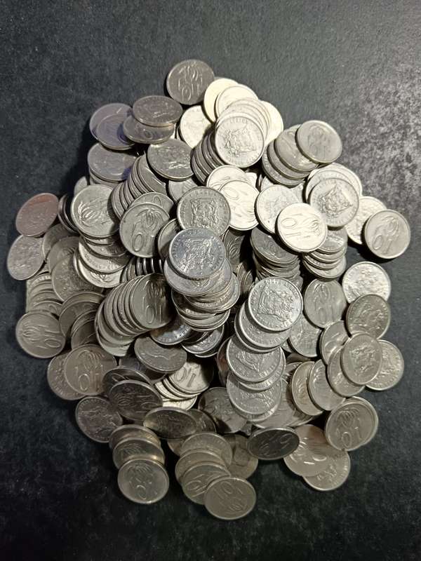 big lot of nickel 10 c coins