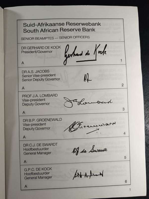 A book containing specimen signatures of people at the reserve bank