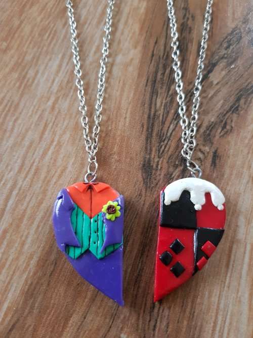 Harley Quinn & Joker Necklace Set | Suicide Squad Fandom | DC Comics | Couple Jewellery
